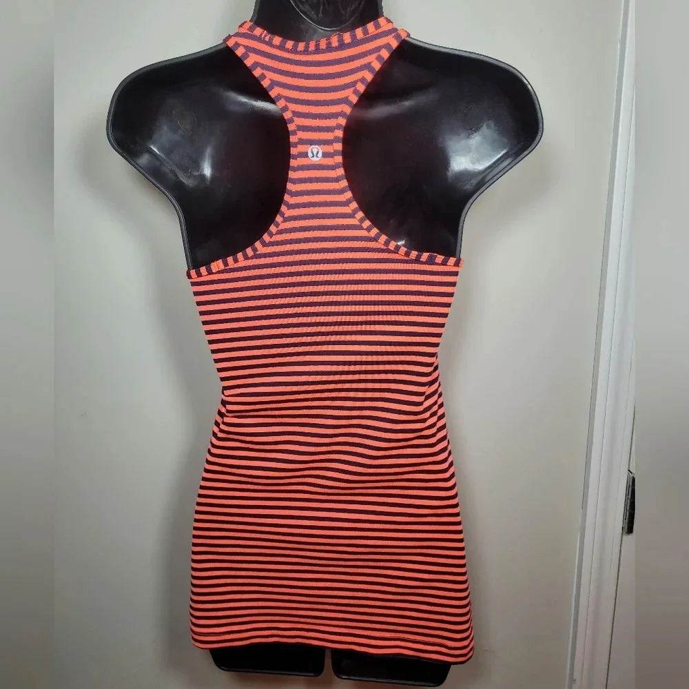 Lululemon Cool Racerback Classic Stripe Light Flare Inkwell sz 4